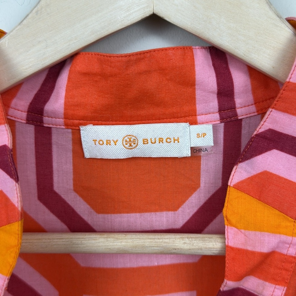 TORY BURCH V NECK colourful long sleeve swim cover lightweight EUC - Picture 7 of 9